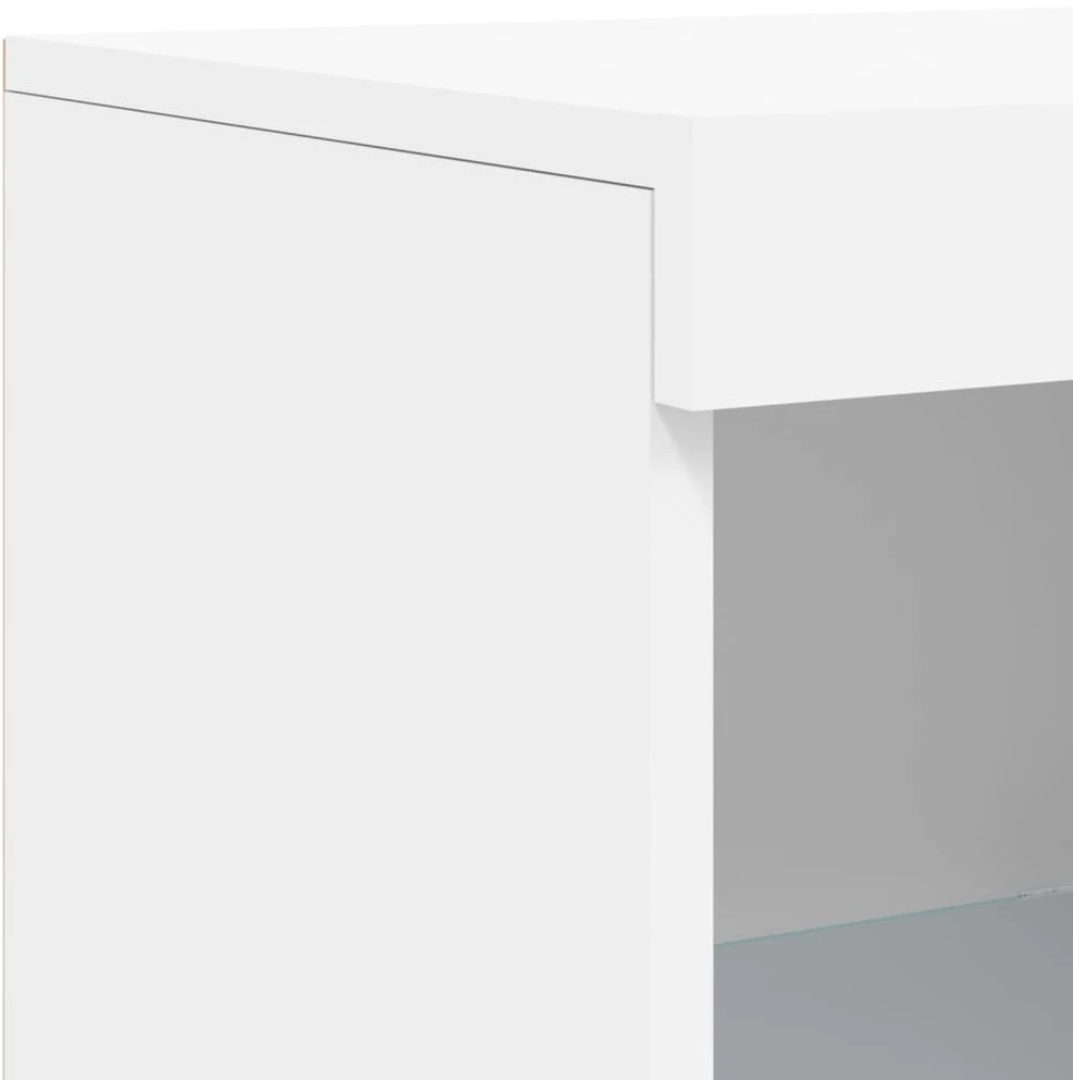 Šoninė spintelė su LED lemputėmis, baltos spalvos, 41x37x100cm