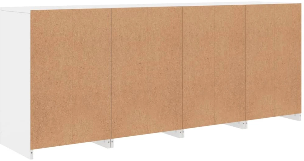 Šoninė spintelė su LED lemputėmis, baltos spalvos, 164x37x67cm