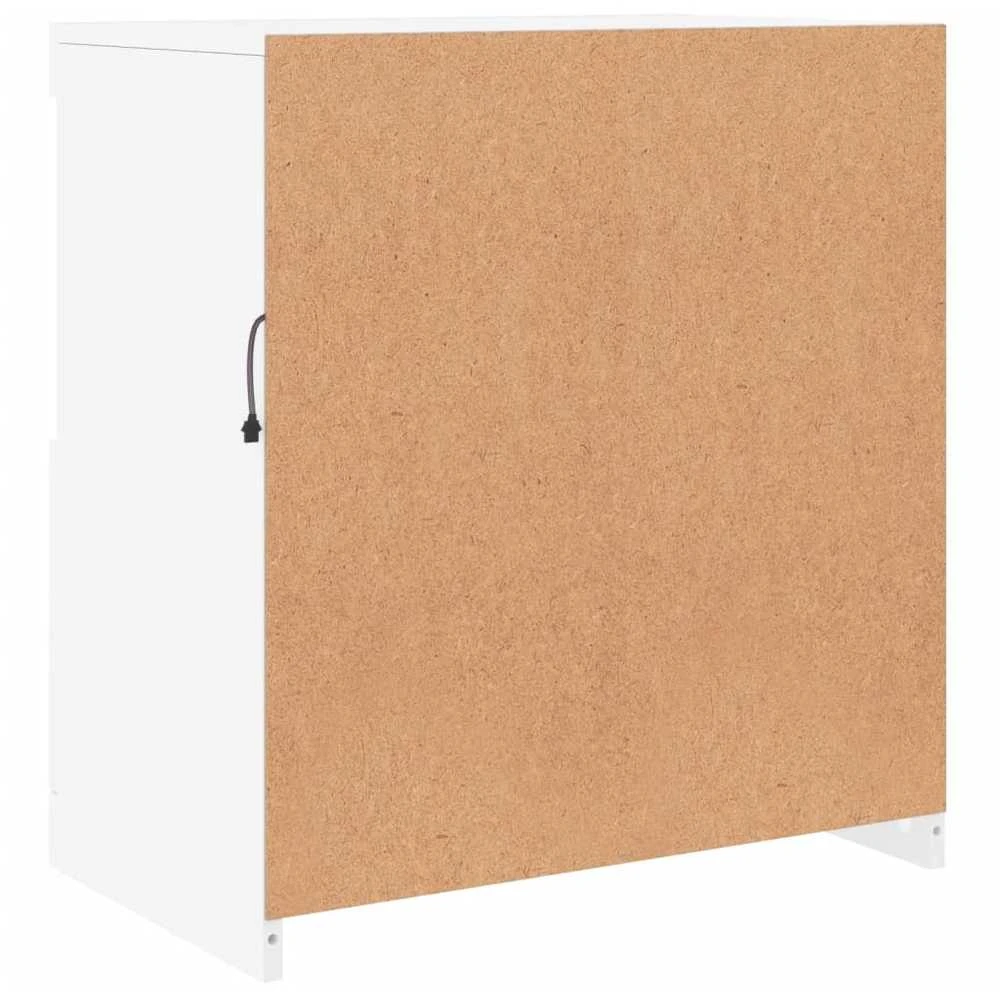 Šoninė spintelė su LED lemputėmis, baltos spalvos, 60,5x37x67cm
