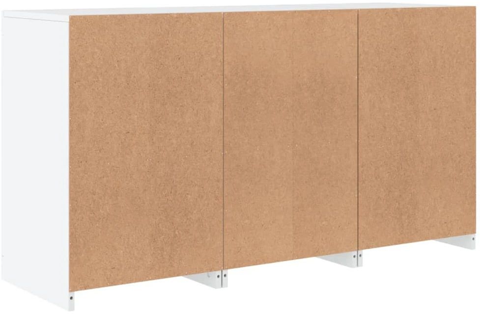 Šoninė spintelė su LED lemputėmis, baltos spalvos, 123x37x67cm
