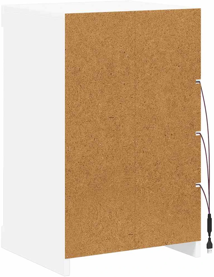 Šoninė spintelė su LED lemputėmis, baltos spalvos, 41x37x67cm