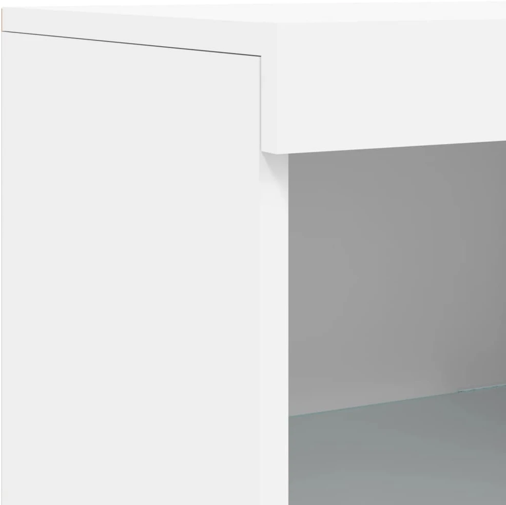Šoninė spintelė su LED lemputėmis, baltos spalvos, 41x37x100cm