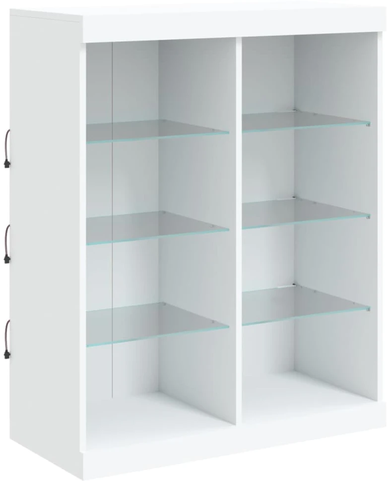 Šoninė spintelė su LED lemputėmis, baltos spalvos, 81x37x100cm