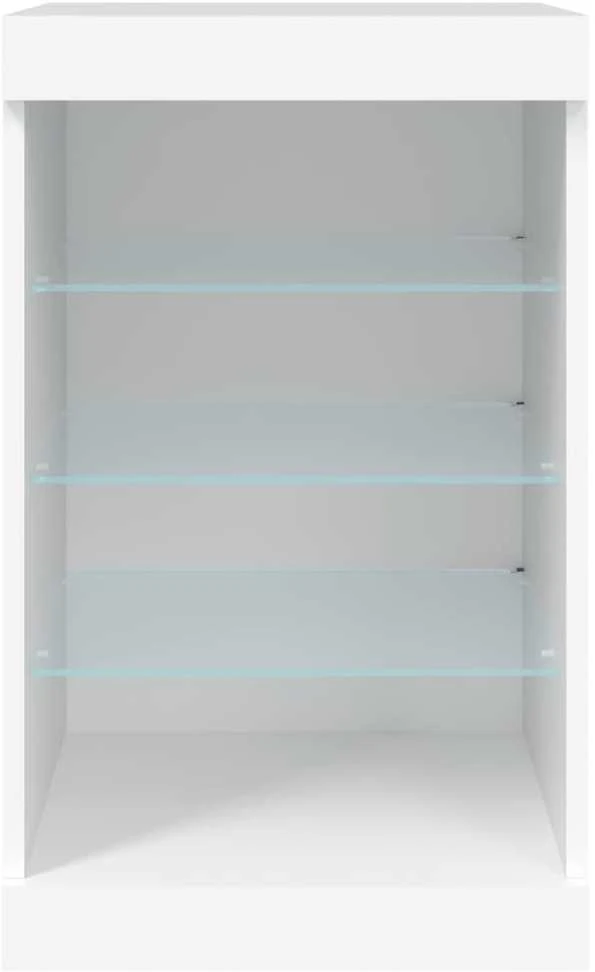 Šoninė spintelė su LED lemputėmis, baltos spalvos, 41x37x67cm