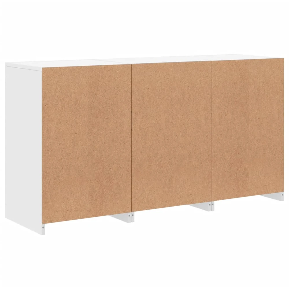 Šoninė spintelė su LED lemputėmis, baltos spalvos, 123x37x67cm