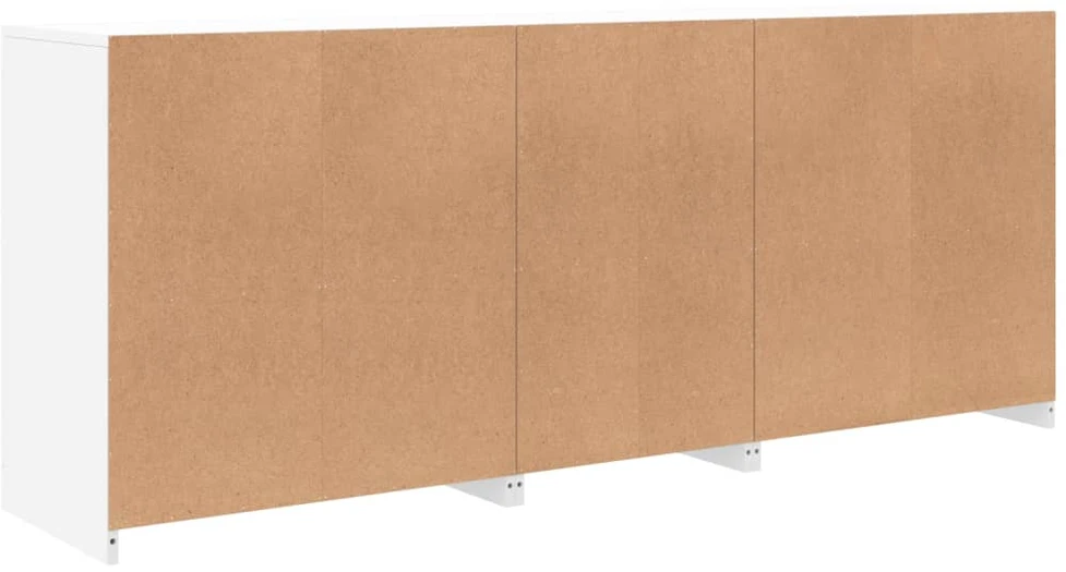 Šoninė spintelė su LED lemputėmis, baltos spalvos, 162x37x67cm