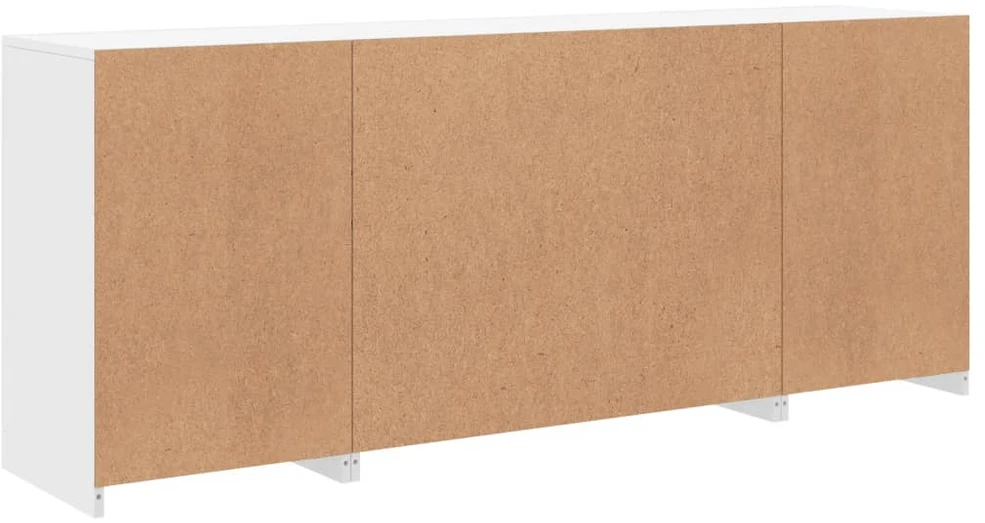 Šoninė spintelė su LED lemputėmis, baltos spalvos, 163x37x67cm
