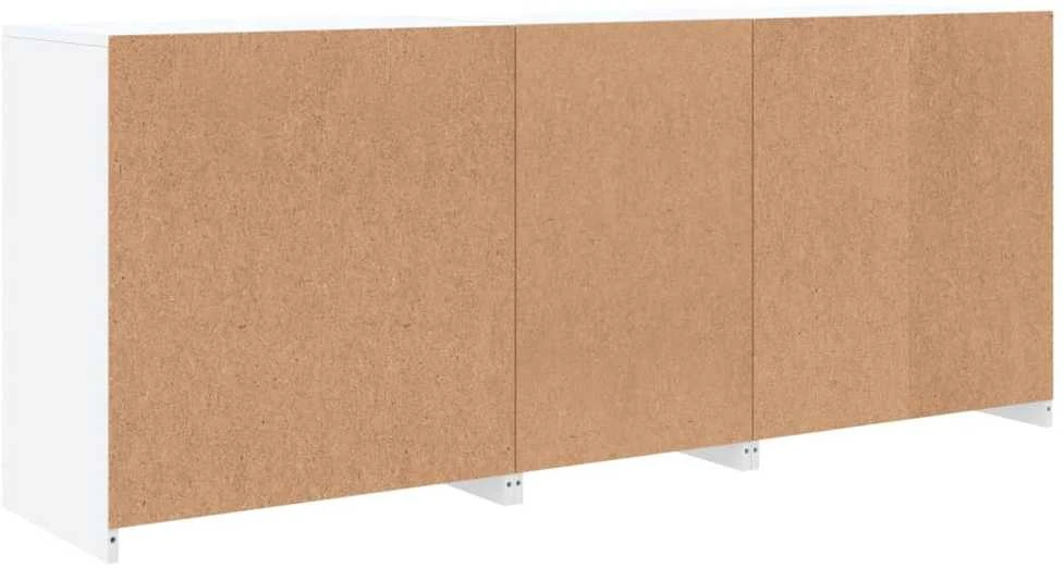Šoninė spintelė su LED lemputėmis, baltos spalvos, 162x37x67cm