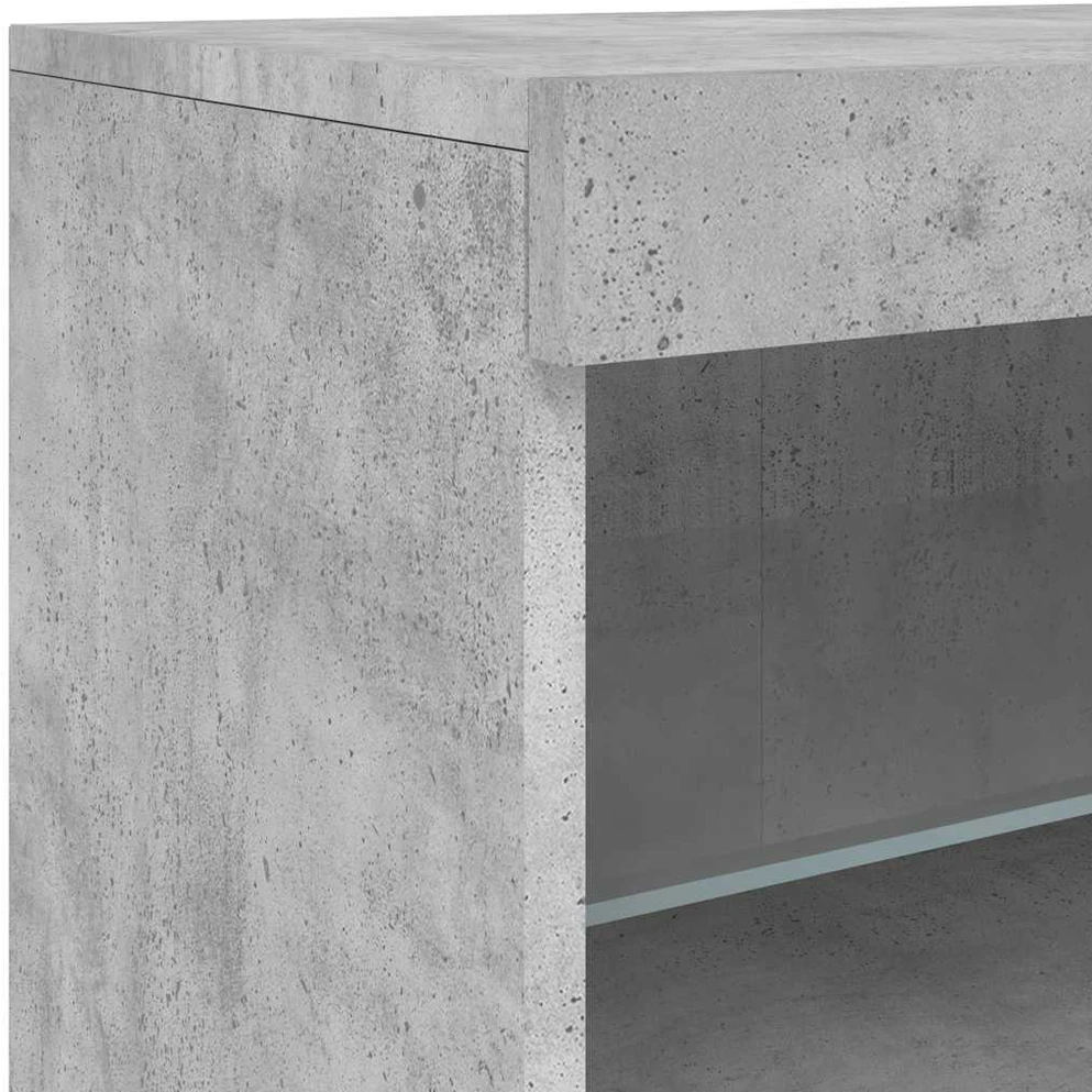 Šoninė spintelė su LED lemputėmis, betono pilka, 142,5x37x67cm