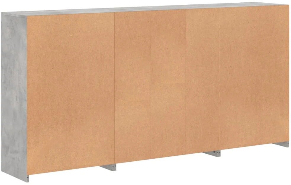 Šoninė spintelė su LED lemputėmis, betono pilka, 202x37x100cm