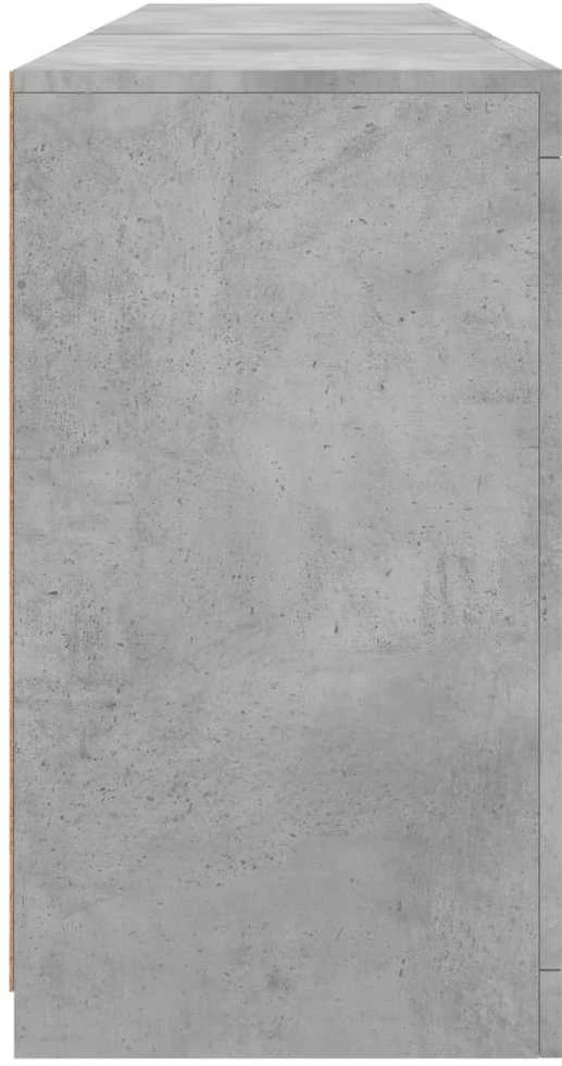 Šoninė spintelė su LED lemputėmis, betono pilka, 162x37x67cm
