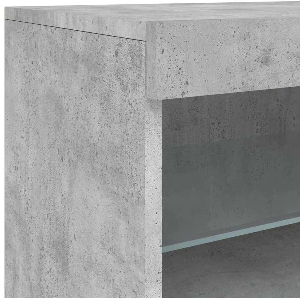 Šoninė spintelė su LED lemputėmis, betono pilka, 181,5x37x67cm