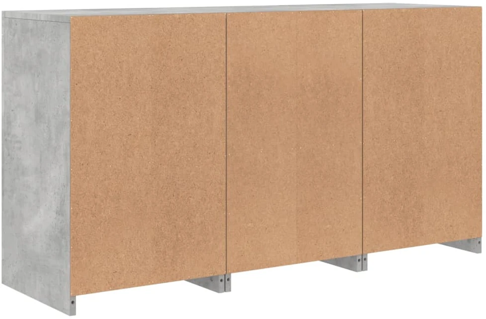 Šoninė spintelė su LED lemputėmis, betono pilka, 123x37x67cm