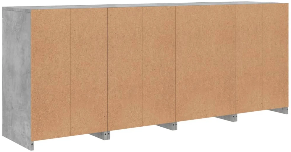 Šoninė spintelė su LED lemputėmis, betono pilka, 164x37x67cm