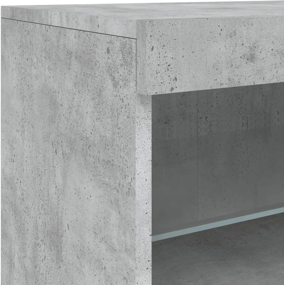 Šoninė spintelė su LED lemputėmis, betono pilka, 123x37x67cm