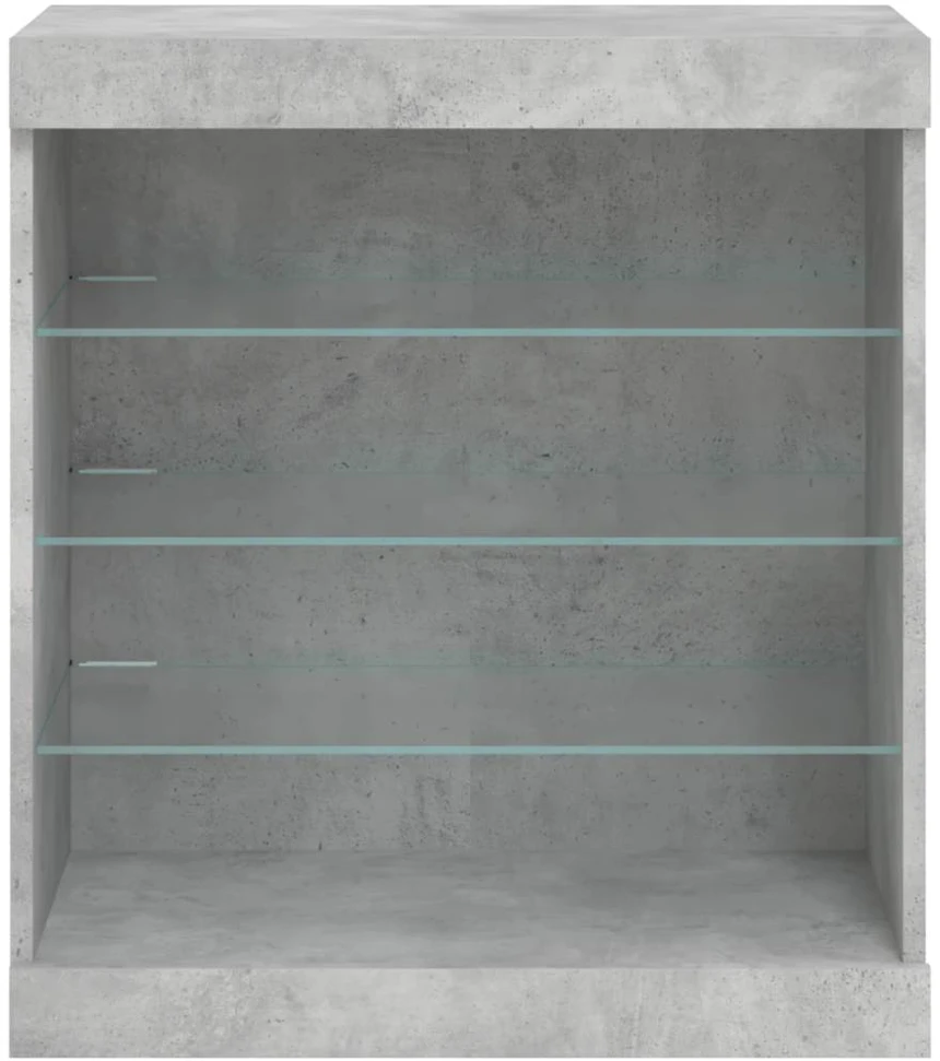 Šoninė spintelė su LED lemputėmis, betono pilka, 60,5x37x67cm