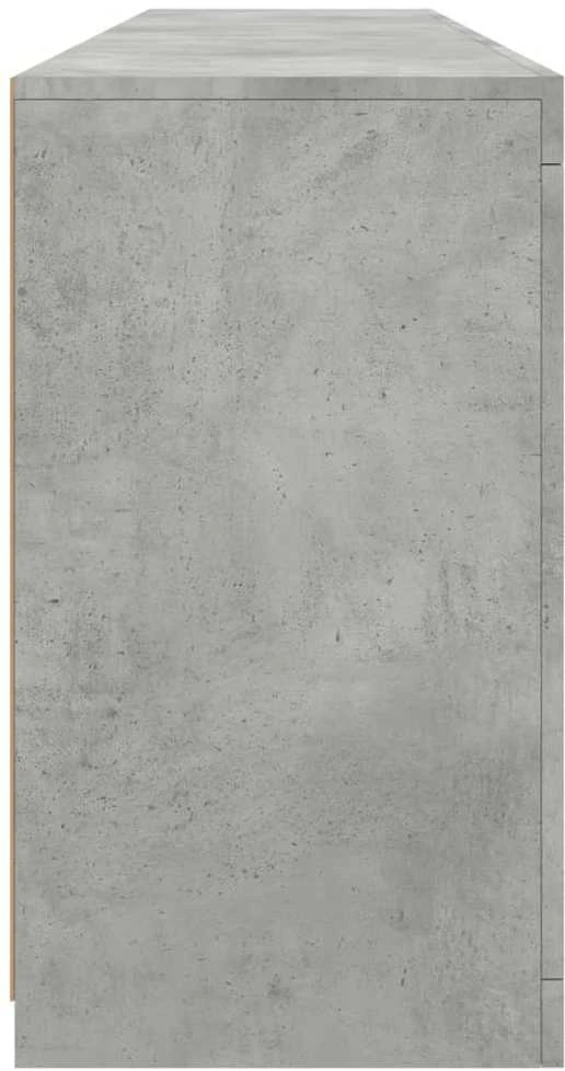Šoninė spintelė su LED lemputėmis, betono pilka, 162x37x67cm