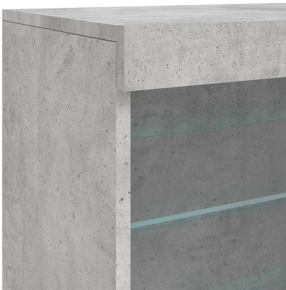 Šoninė spintelė su LED lemputėmis, betono pilka, 60,5x37x67cm