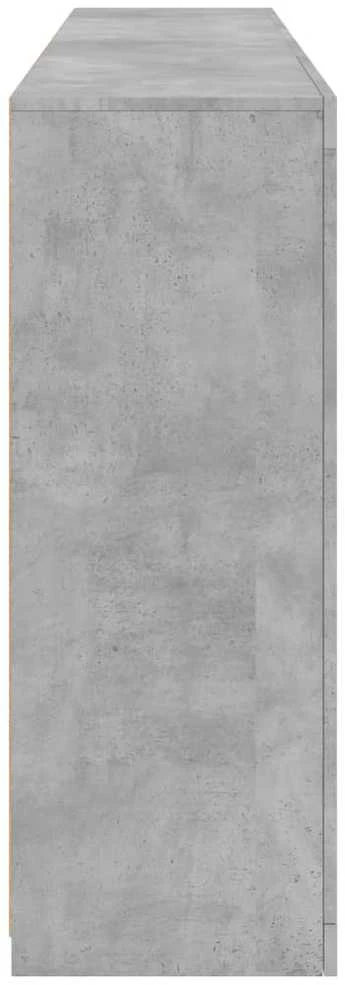 Šoninė spintelė su LED lemputėmis, betono pilka, 181,5x37x100cm