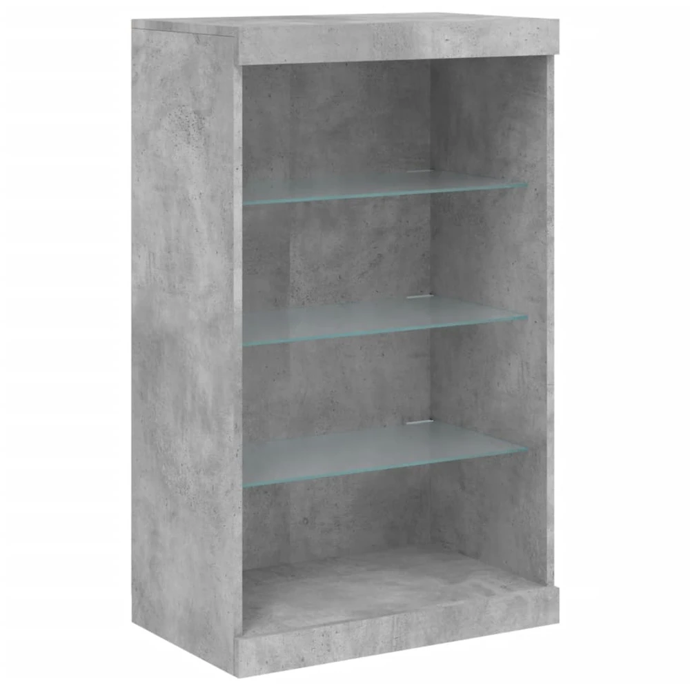 Šoninė spintelė su LED lemputėmis, betono pilka, 181,5x37x100cm