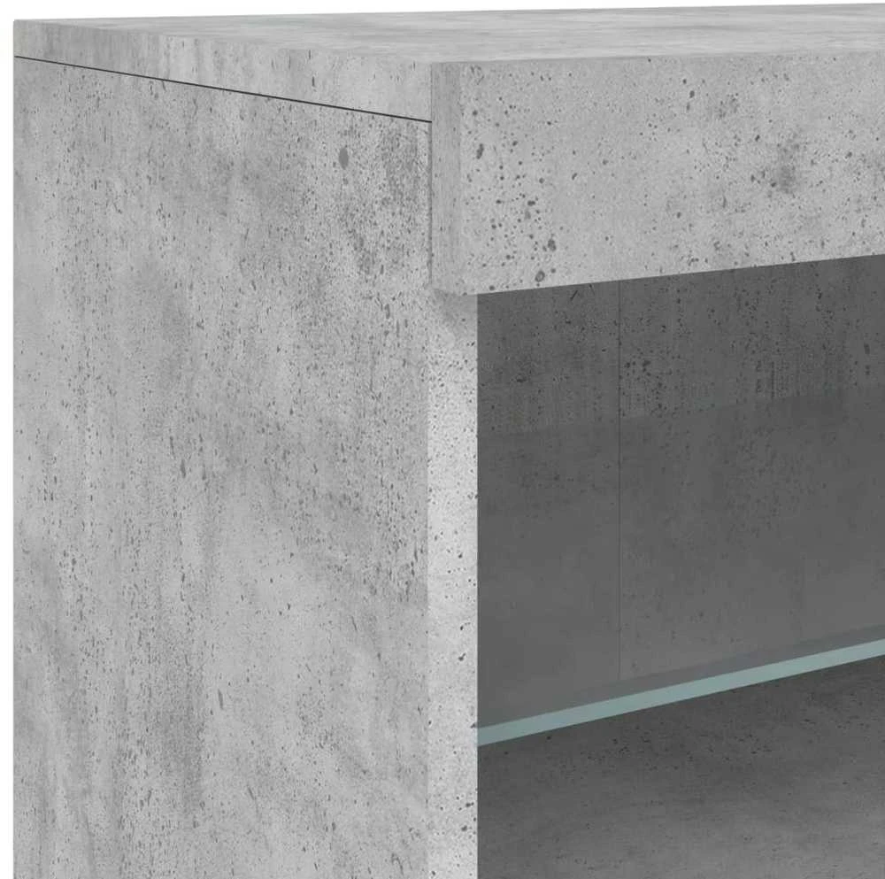 Šoninė spintelė su LED lemputėmis, betono pilka, 142,5x37x67cm