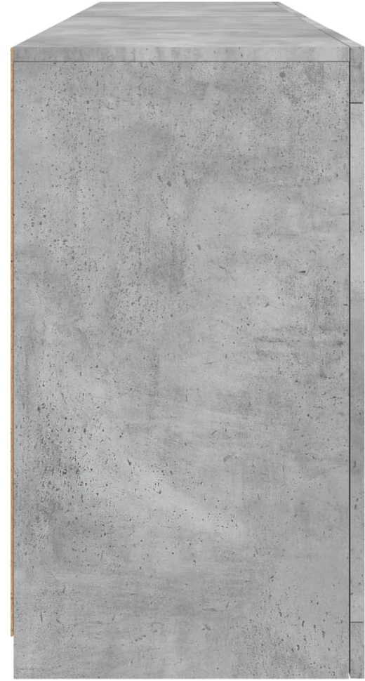 Šoninė spintelė su LED lemputėmis, betono pilka, 164x37x67cm