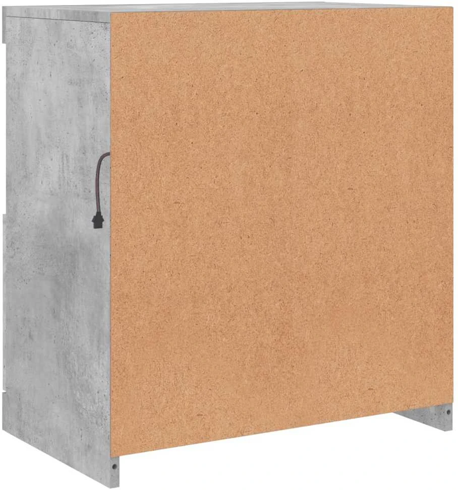 Šoninė spintelė su LED lemputėmis, betono pilka, 60x37x67cm