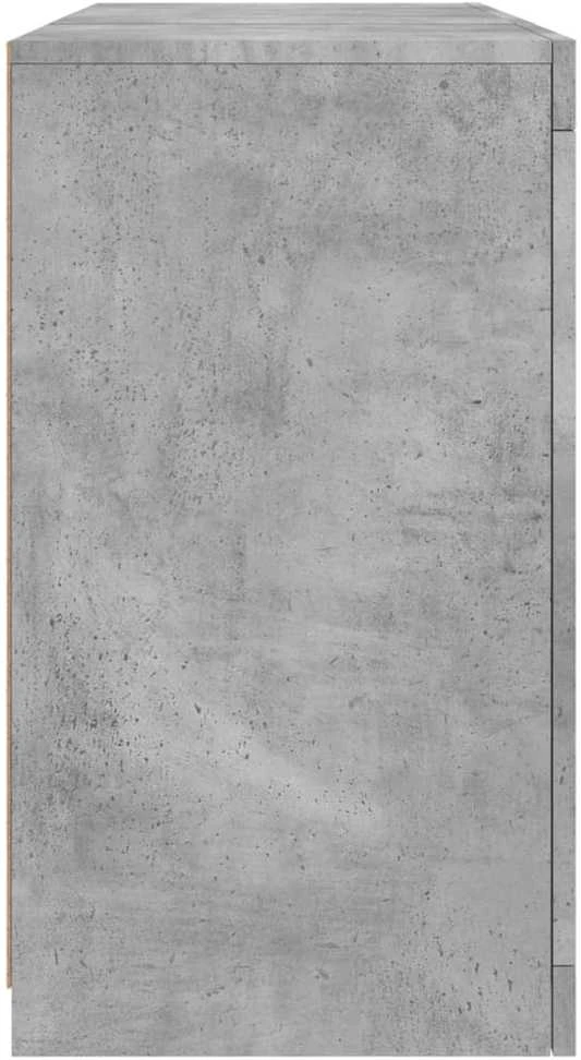 Šoninė spintelė su LED lemputėmis, betono pilka, 123x37x67cm