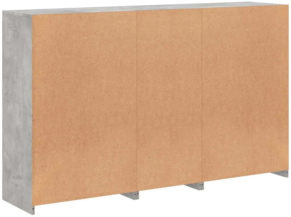 Šoninė spintelė su LED lemputėmis, betono pilka, 162x37x100cm