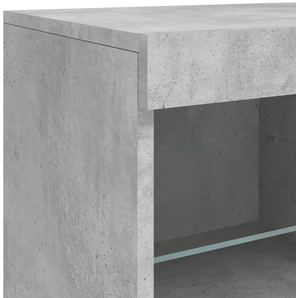 Šoninė spintelė su LED lemputėmis, betono pilka, 81x37x67cm