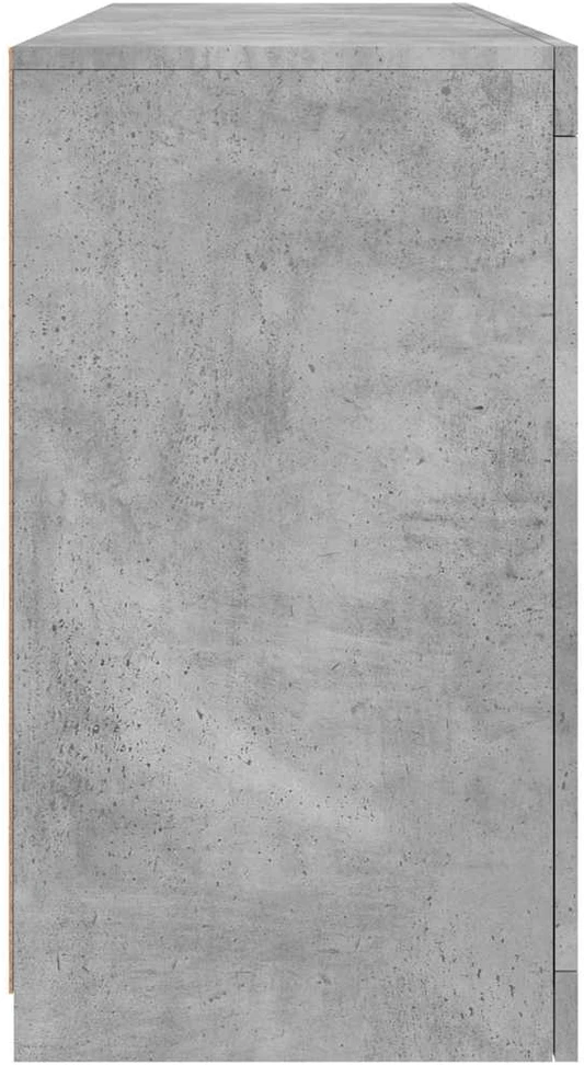 Šoninė spintelė su LED lemputėmis, betono pilka, 142,5x37x67cm