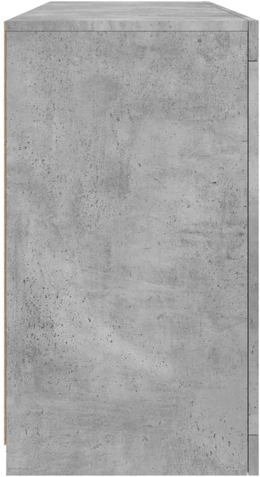 Šoninė spintelė su LED lemputėmis, betono pilka, 142,5x37x67cm