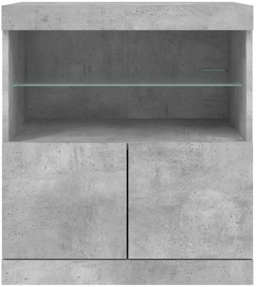 Šoninė spintelė su LED lemputėmis, betono pilka, 60x37x67cm