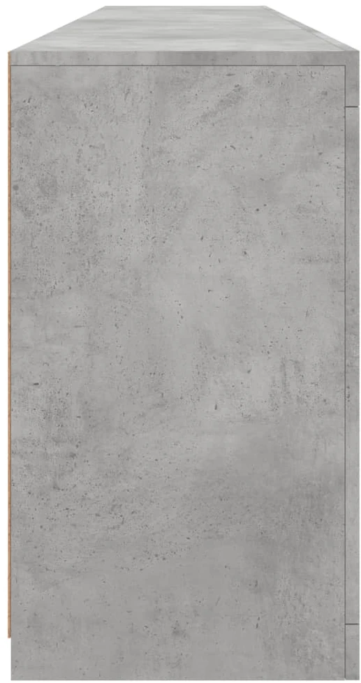 Šoninė spintelė su LED lemputėmis, betono pilka, 202x37x67cm