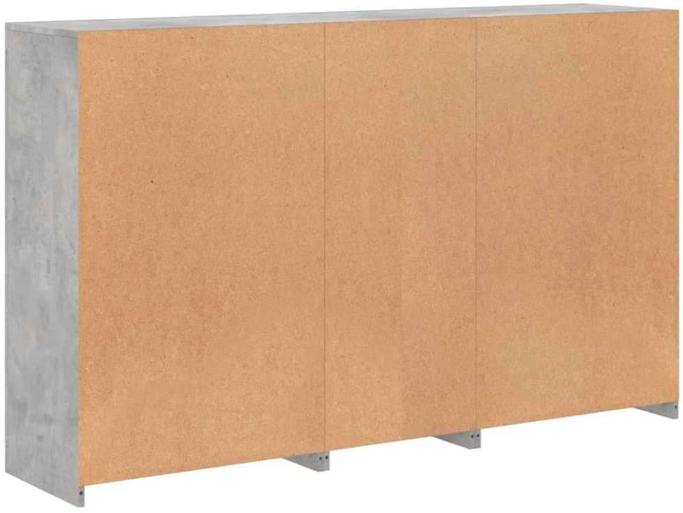 Šoninė spintelė su LED lemputėmis, betono pilka, 162x37x100cm