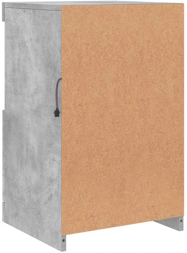 Šoninė spintelė su LED lemputėmis, betono pilka, 41x37x67cm