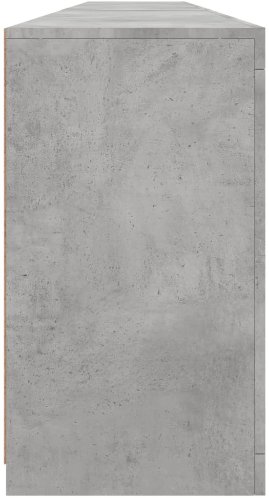 Šoninė spintelė su LED lemputėmis, betono pilka, 283x37x67cm