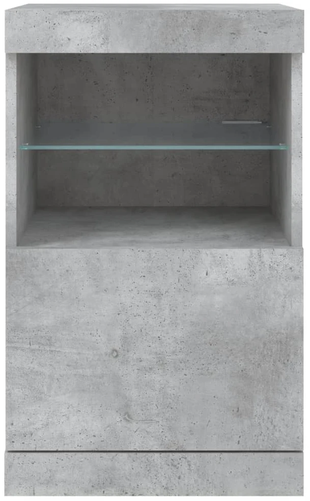 Šoninė spintelė su LED lemputėmis, betono pilka, 41x37x67cm