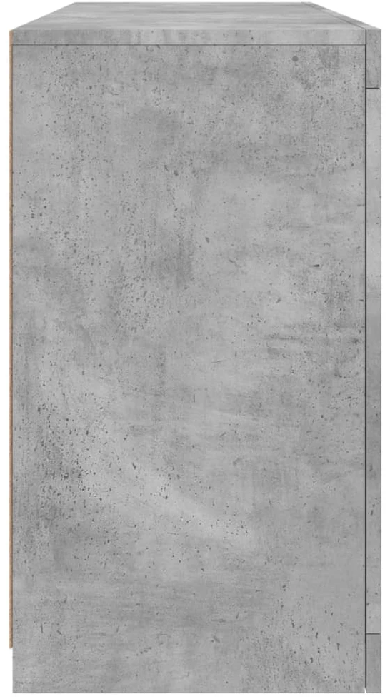 Šoninė spintelė su LED lemputėmis, betono pilka, 142,5x37x67cm