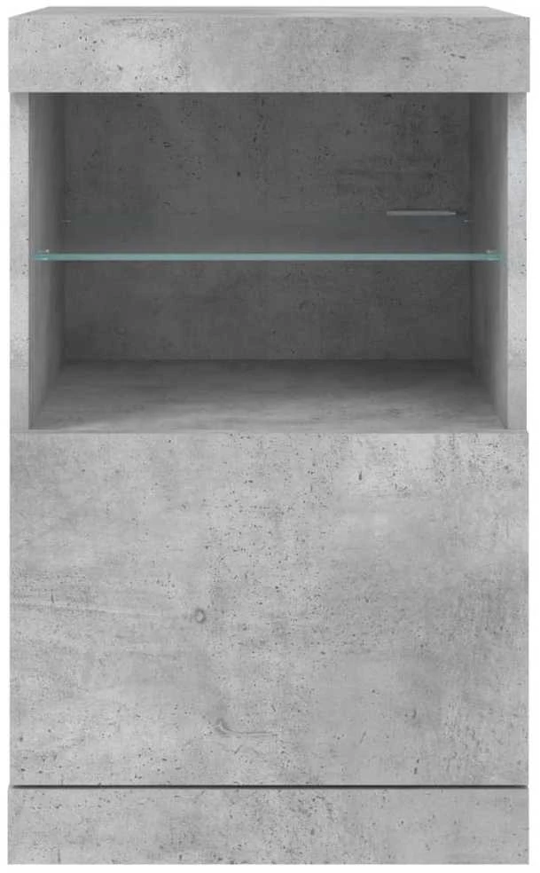 Šoninė spintelė su LED lemputėmis, betono pilka, 41x37x67cm