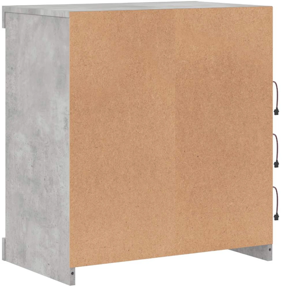 Šoninė spintelė su LED lemputėmis, betono pilka, 60,5x37x67cm
