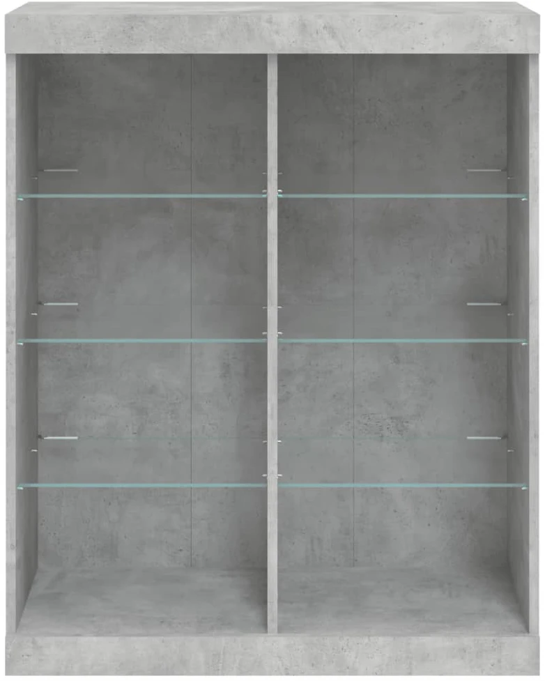 Šoninė spintelė su LED lemputėmis, betono pilka, 81x37x100cm
