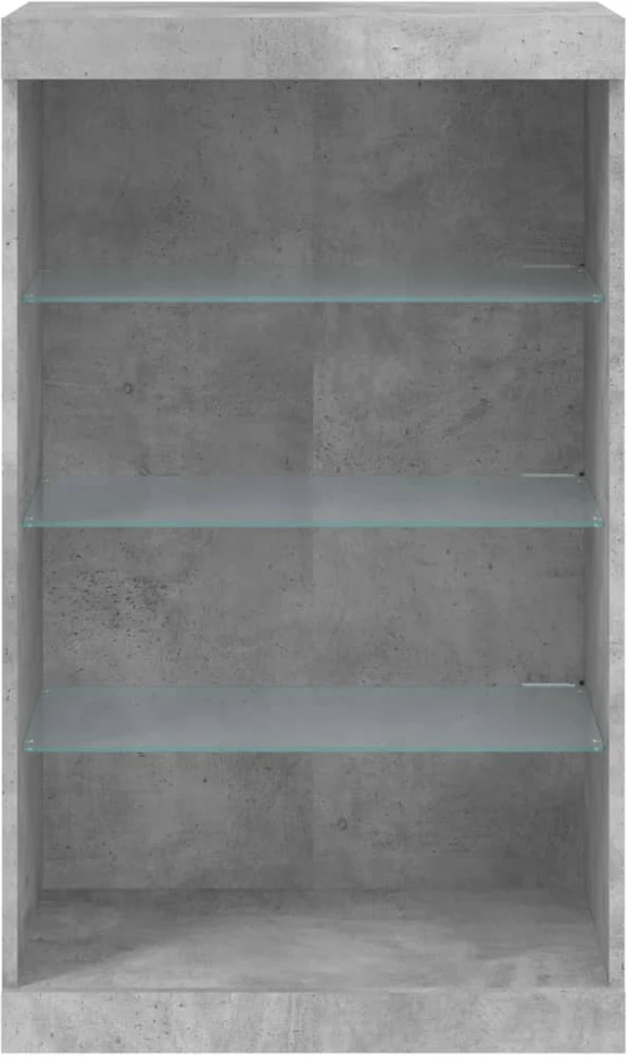Šoninė spintelė su LED lemputėmis, betono pilka, 60,5x37x100cm