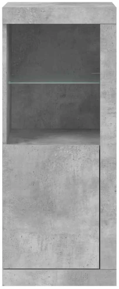 Šoninė spintelė su LED lemputėmis, betono pilka, 41x37x100cm