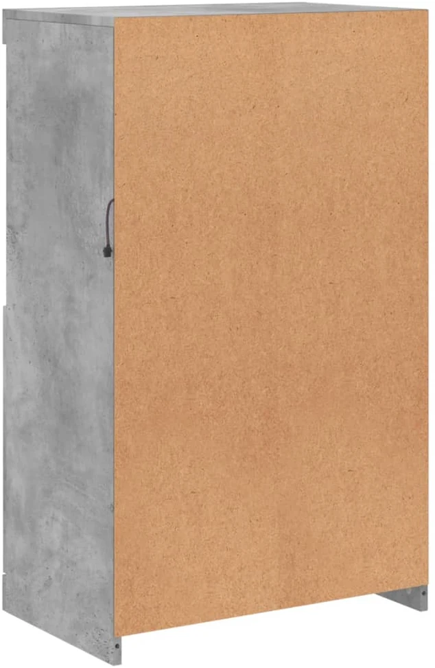Šoninė spintelė su LED lemputėmis, betono pilka, 60,5x37x100cm