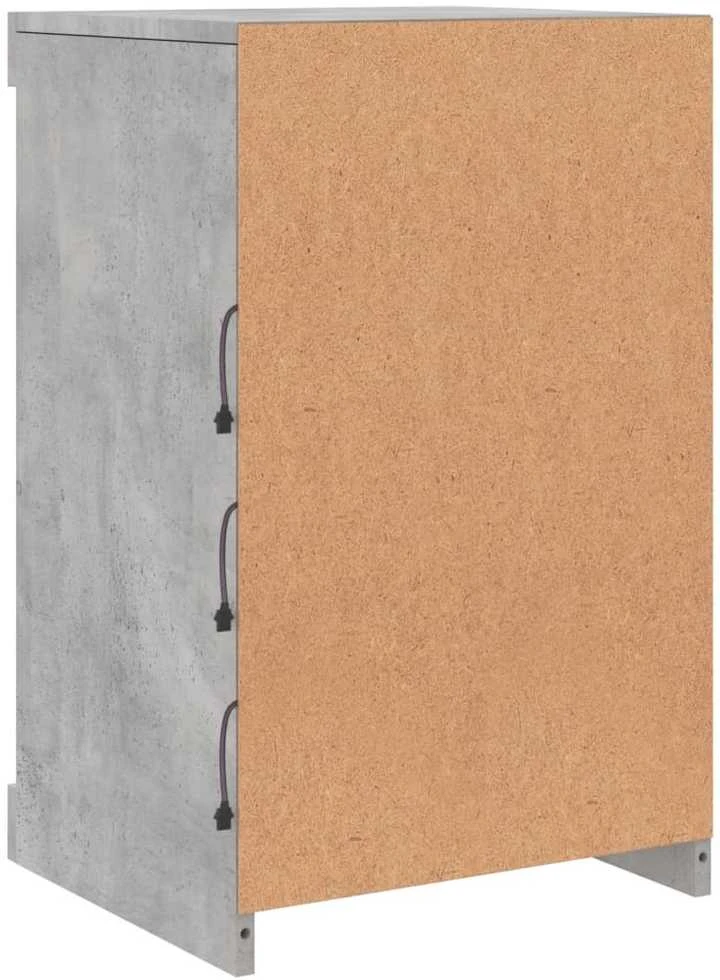 Šoninė spintelė su LED lemputėmis, betono pilka, 41x37x67cm