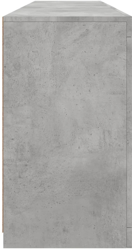 Šoninė spintelė su LED lemputėmis, betono pilka, 162x37x67cm