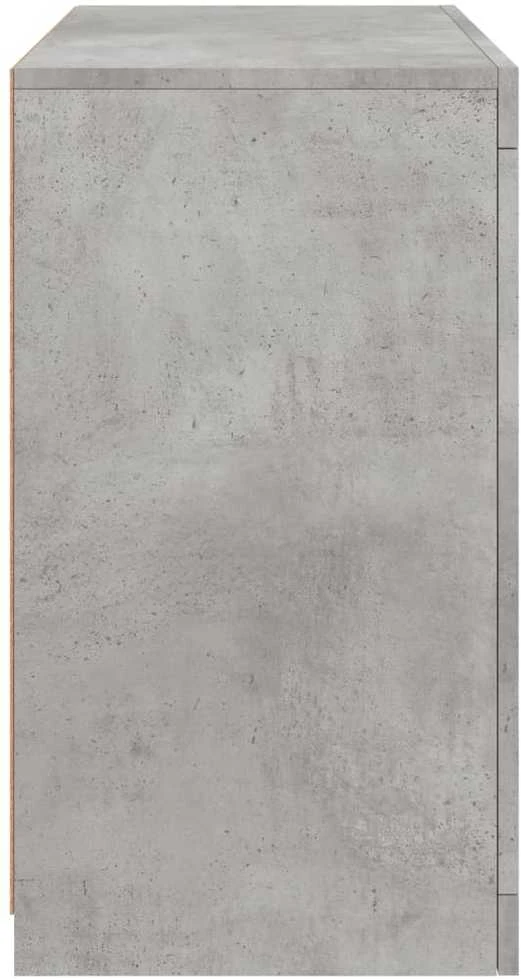 Šoninė spintelė su LED lemputėmis, betono pilka, 60,5x37x67cm