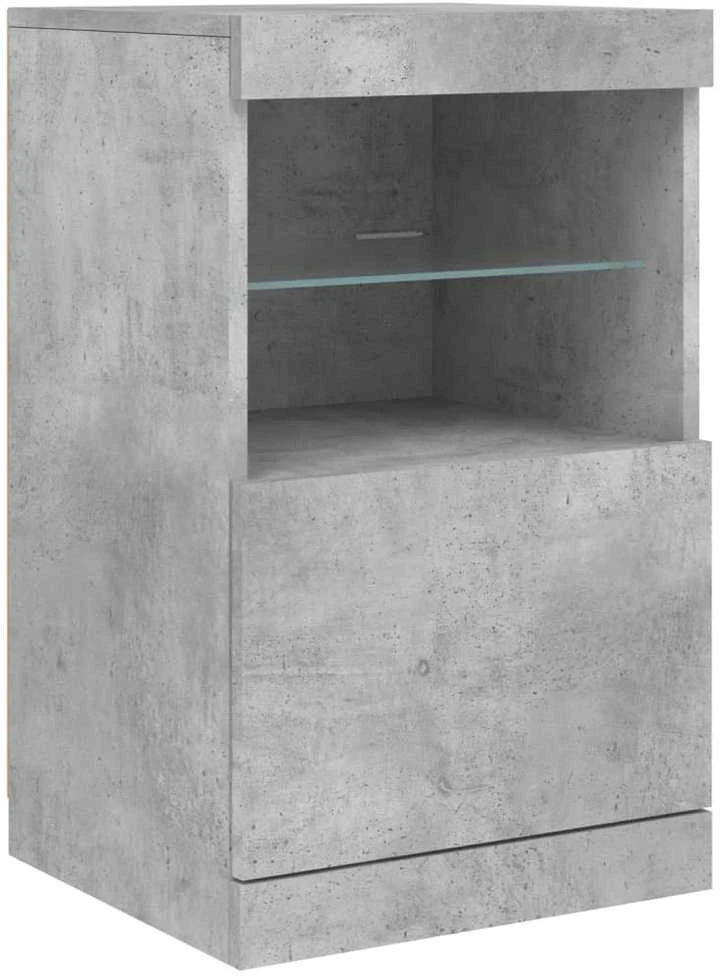 Šoninė spintelė su LED lemputėmis, betono pilka, 41x37x67cm