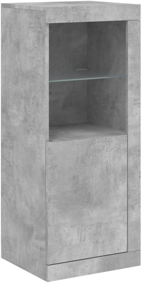 Šoninė spintelė su LED lemputėmis, betono pilka, 41x37x100cm